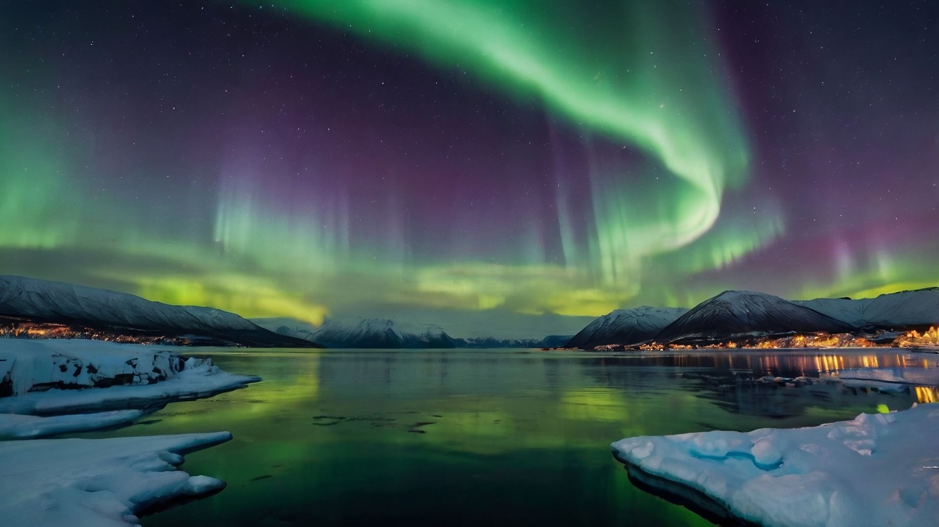 Aurora curtains in night sky