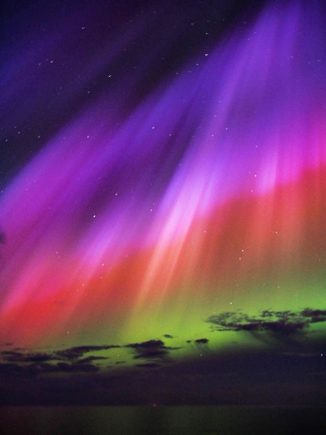 Aurora over landscape